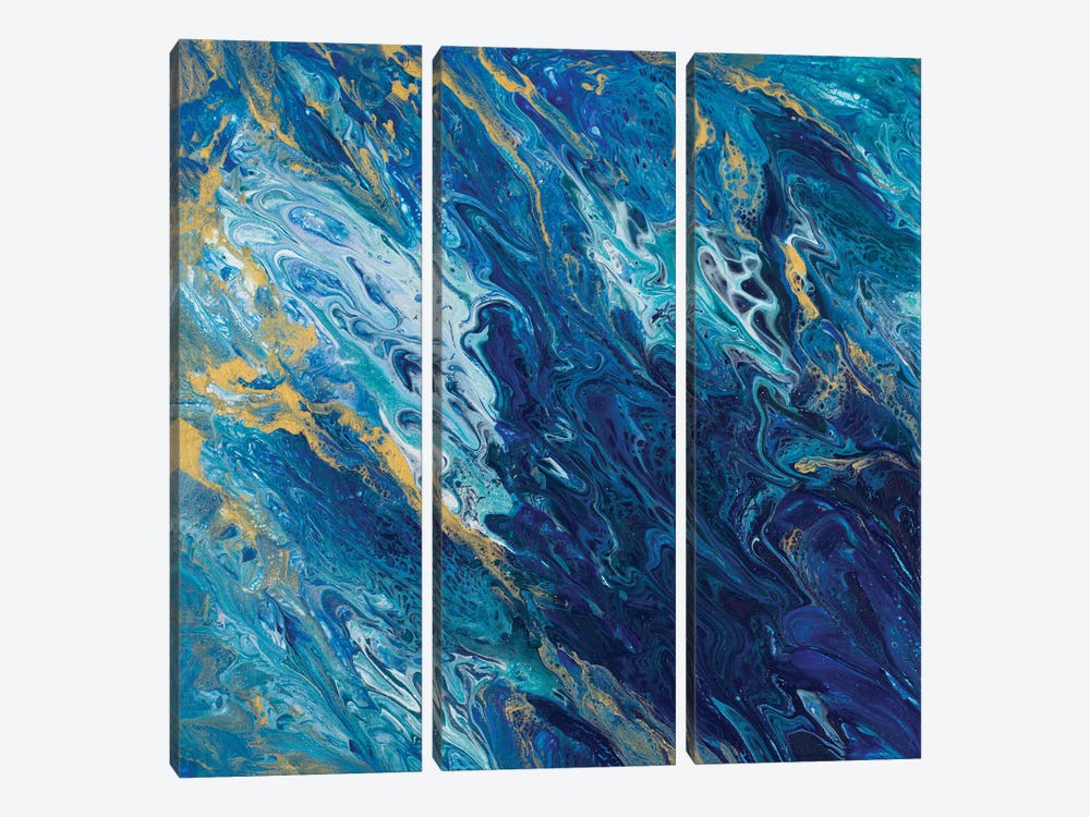 Blue Marble by Tiffany Hakimipour 3-piece Canvas Artwork