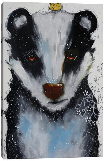 Deep In Thought Canvas Art Print - Badger Art