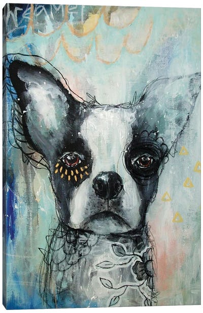 It's Ok To Dream Canvas Art Print - Boston Terrier Art