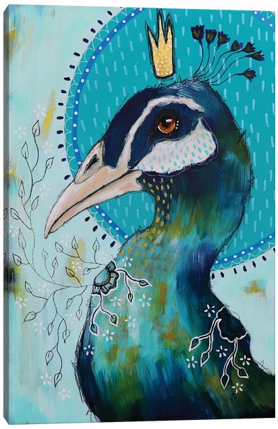 Of Peacocks And Poetry Canvas Art Print - Peacock Art