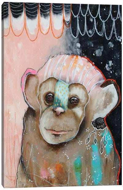 The Storyteller Canvas Art Print - Monkey Art