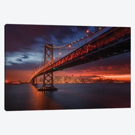 Fire Over San Francisco Canvas Print #THV6} by Toby Harriman Canvas Art Print