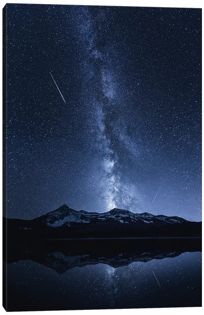 Galaxies Reflection Canvas Art Print - 1x Scenic Photography