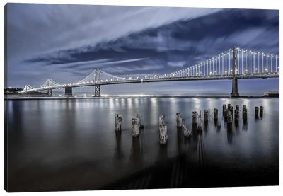 The Bay Bridge Lights San Francisco Canvas Art Print