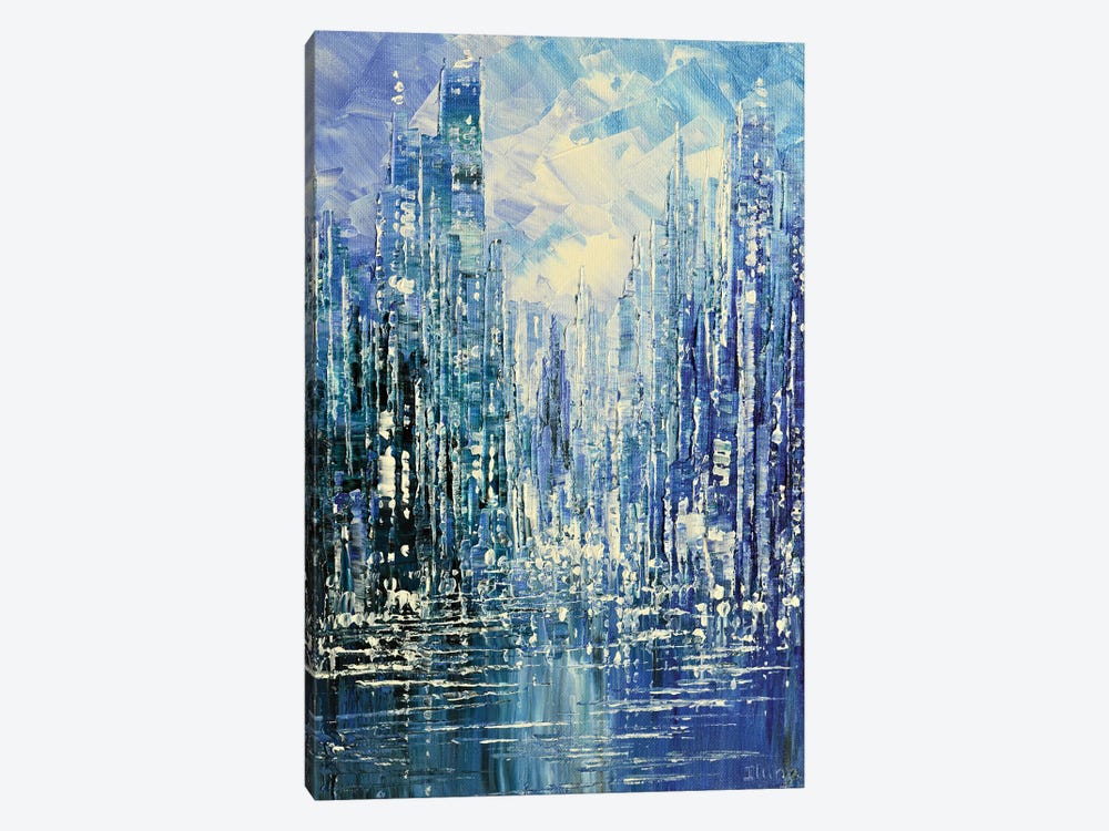 Blue Rain 1-piece Canvas Art Print
