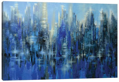 Celestial City Canvas Art Print - Pantone 2020 Classic Blue