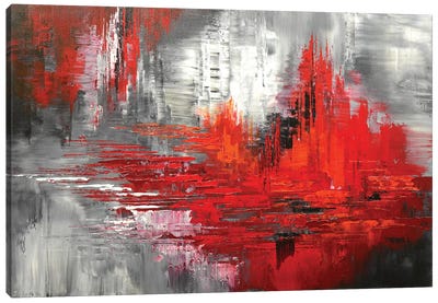 Martian Marshes Canvas Art Print - Abstract Expressionism Art