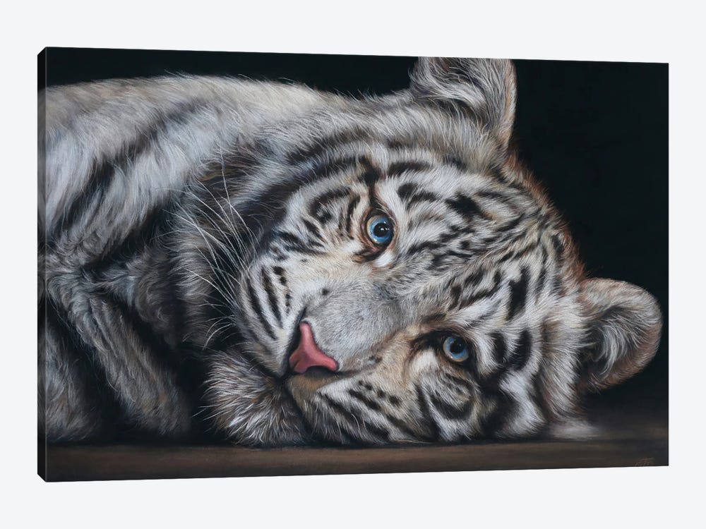 White Tiger by Tatjana Bril 1-piece Canvas Artwork