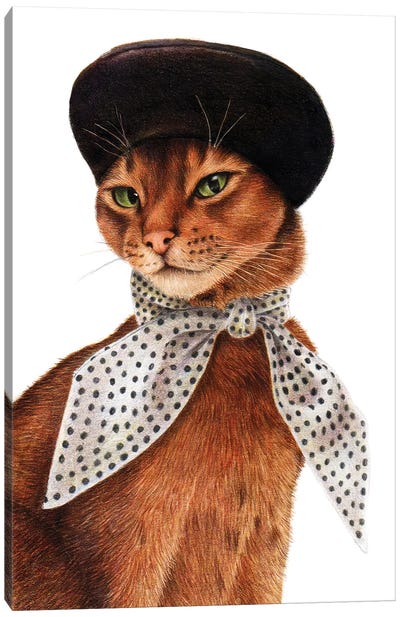 Lady Cat Canvas Art Print - Orange Cat Art
