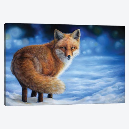 Snowy Fox Canvas Print #TJB6} by Tatjana Bril Canvas Art