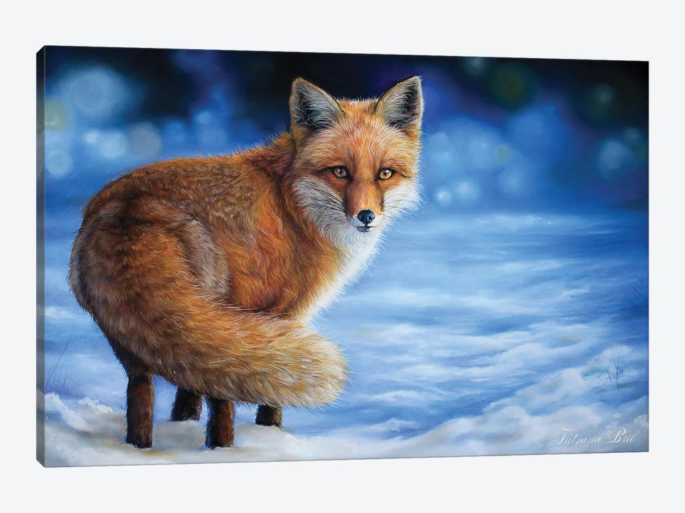 Snowy Fox by Tatjana Bril 1-piece Canvas Art Print
