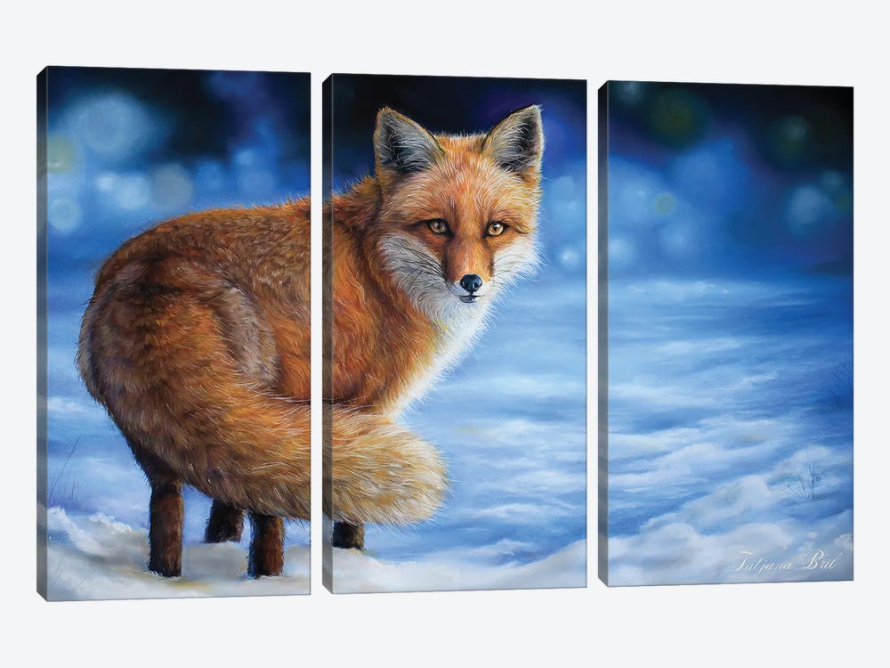 Snowy Fox by Tatjana Bril 3-piece Art Print