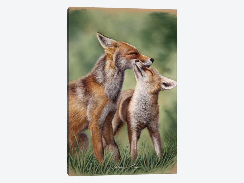 Fox Family by Tatjana Bril 1-piece Canvas Wall Art