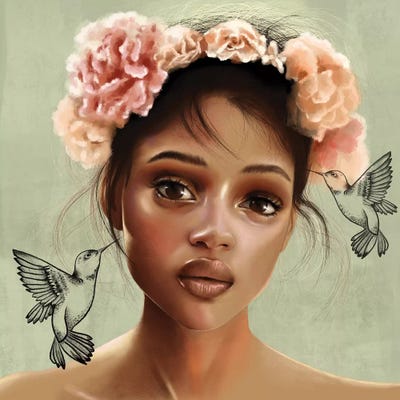 Flowers In Your Hair by Teodora Jelenic metal wall art