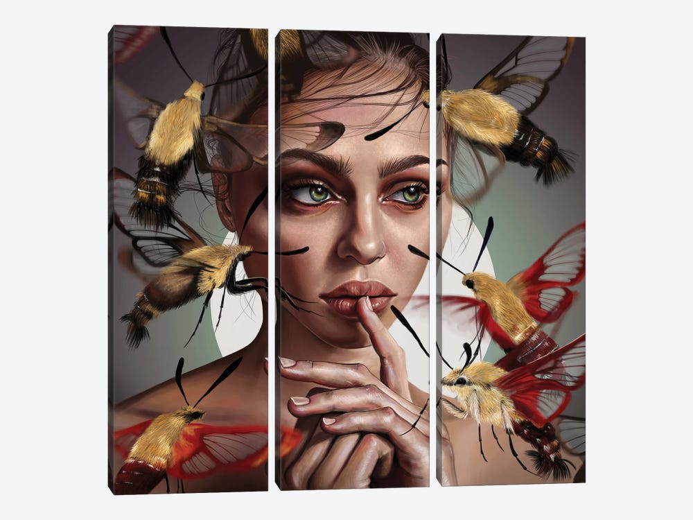 Moths Flight by Teodora Jelenic 3-piece Canvas Art