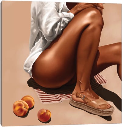Peachy Summer Canvas Art Print - Legs
