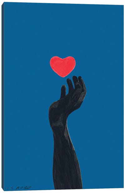 Blind For Love Canvas Art Print - Heart Art