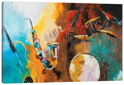 Jazz And Blues Canvas Art Print - Saxophone Art