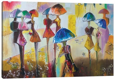 With Rain Canvas Art Print - Umbrella Art