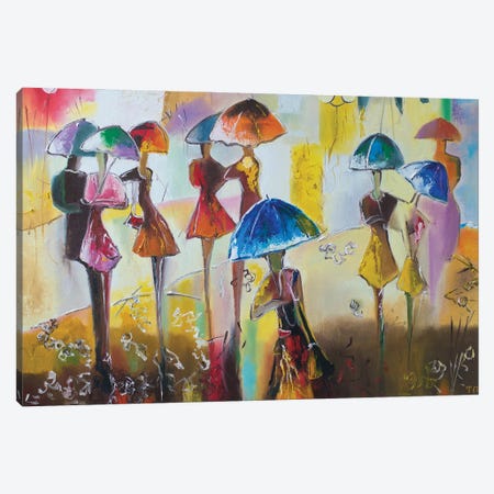 With Rain Canvas Print #TJP5} by Tanija Petrus Art Print