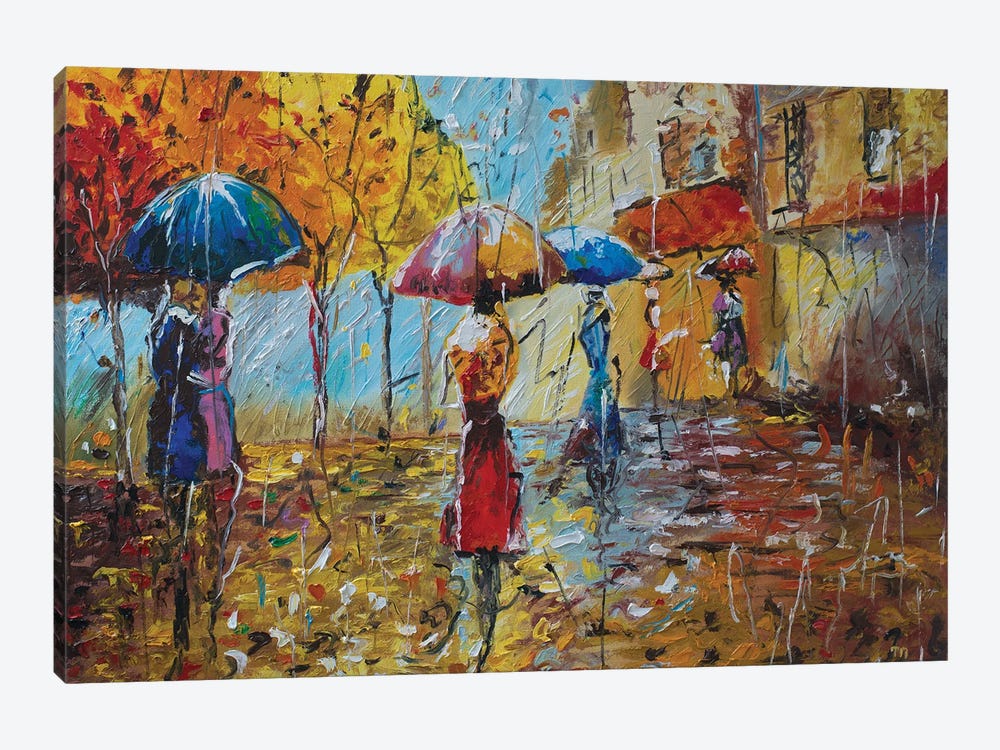 Streets Of Paris. Rain by Tanija Petrus 1-piece Canvas Art Print