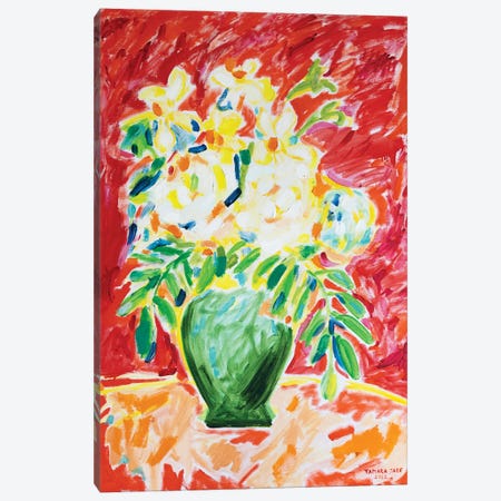 Green Vase Canvas Print #TJR13} by Tamara Jare Canvas Wall Art
