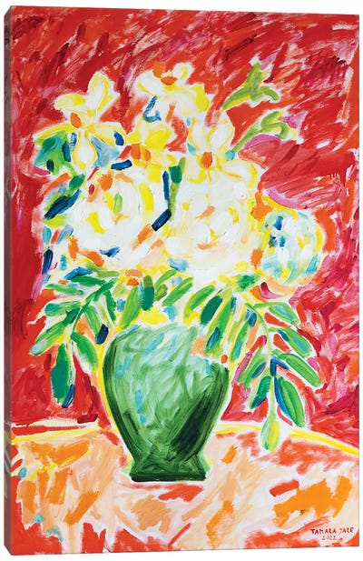 Green Vase Canvas Art Print - Tamara Jare