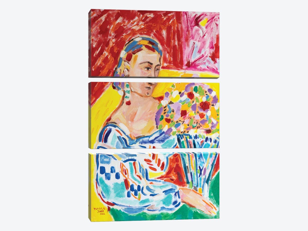 Portrait After Matisse by Tamara Jare 3-piece Canvas Print