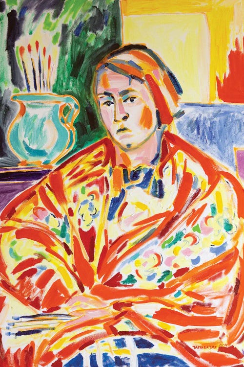 Self Portrait After W. Weiss Spanish Shawl by Tamara Jare wall art