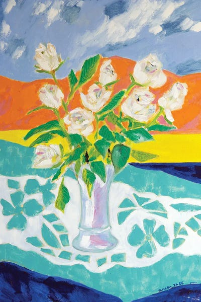 Artists Like Matisse: White Roses Bouquet by Tamara Jare