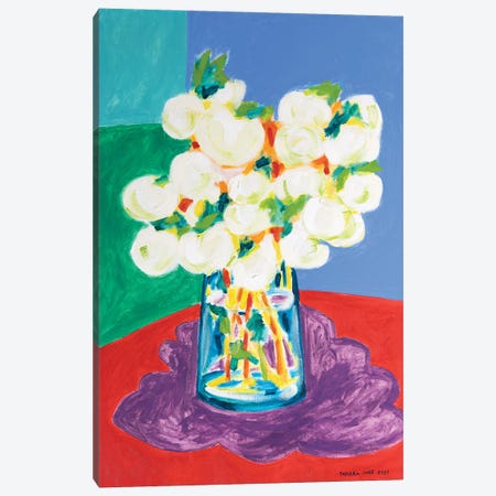 White Viburnum in Vase Canvas Print #TJR36} by Tamara Jare Canvas Art Print