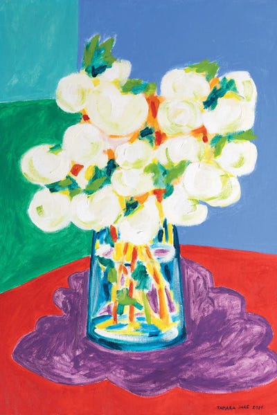 Tamara Jare: White Viburnum in Vase by Tamara Jare