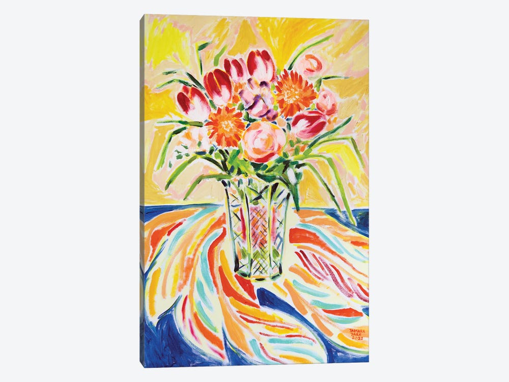 Colorful Flowers by Tamara Jare 1-piece Canvas Art