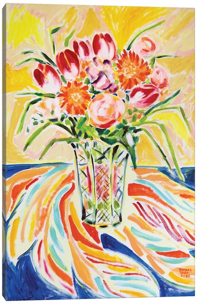 Colorful Flowers Canvas Art Print - Tamara Jare