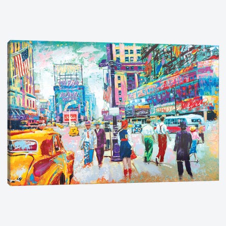 Happy New York 1950s Canvas Print #TKA15} by Tadaomi Kawasaki Art Print