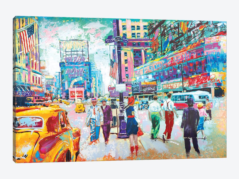 Happy New York 1950s by Tadaomi Kawasaki 1-piece Canvas Artwork
