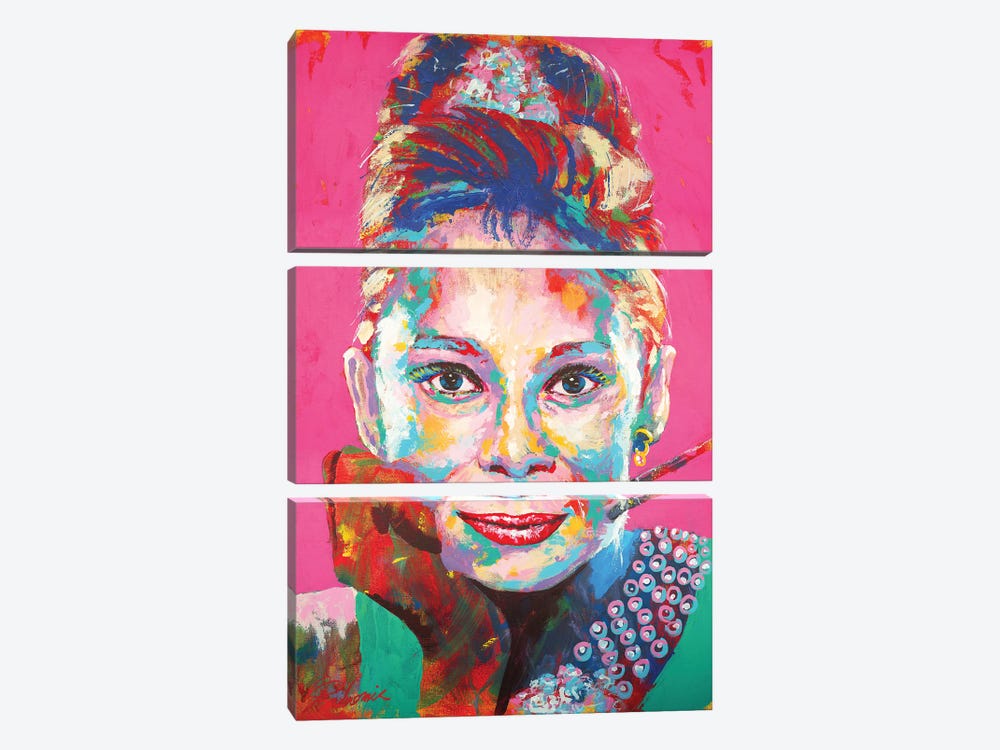 Audrey Hepburn I by Tadaomi Kawasaki 3-piece Canvas Artwork