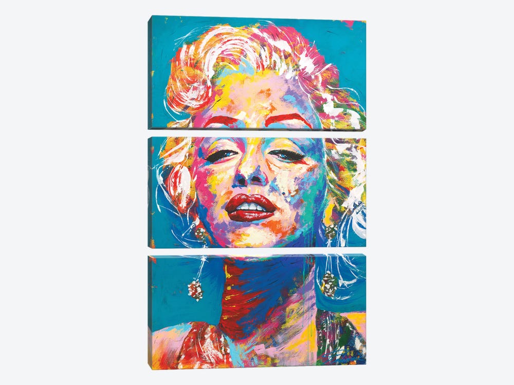 Marilyn Monroe I by Tadaomi Kawasaki 3-piece Canvas Artwork