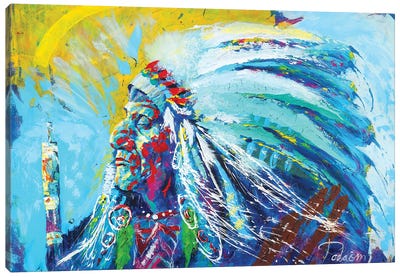 Native American Canvas Art Print - Tadaomi Kawasaki