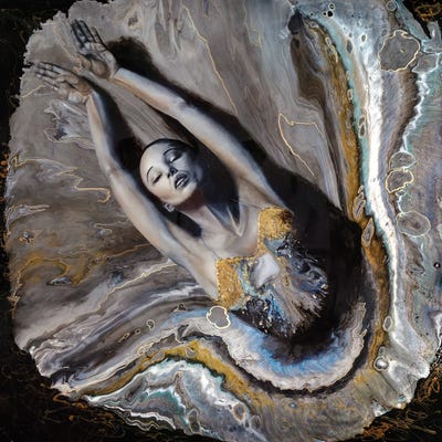 Mermaid In The Water by Tadaomi Kawasaki canvas print