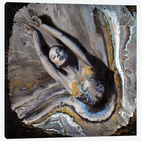 Mermaid In The Water Canvas Print #TKA48} by Tadaomi Kawasaki Canvas Art Print