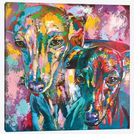 Italian Greyhound 07 Canvas Print #TKA50} by Tadaomi Kawasaki Canvas Artwork