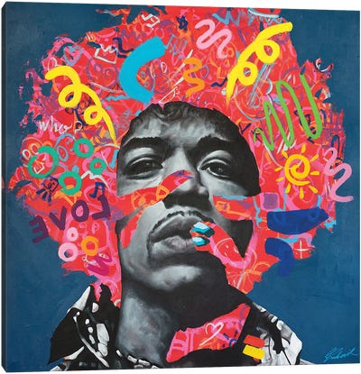 Jimi Hendrix Canvas Art Print - Tadaomi Kawasaki