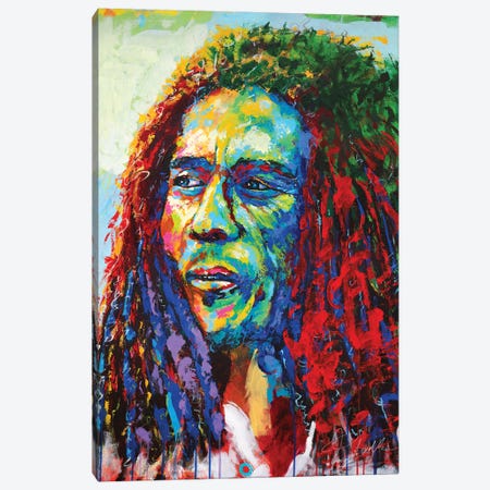 Bob Marley Canvas Print #TKA5} by Tadaomi Kawasaki Canvas Artwork