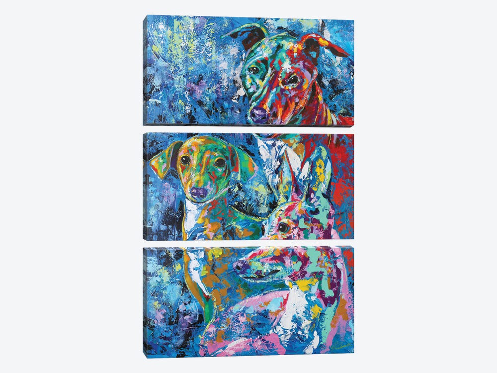 Italian Greyhound XI by Tadaomi Kawasaki 3-piece Canvas Art