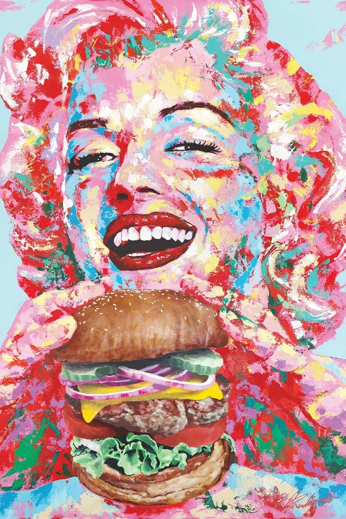 Marilyn With A Burger by Tadaomi Kawasaki wall art