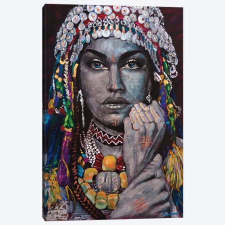 Berber - Amazigh Lady Canvas Print #TKA6} by Tadaomi Kawasaki Canvas Art