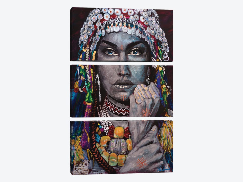 Berber - Amazigh Lady by Tadaomi Kawasaki 3-piece Canvas Print