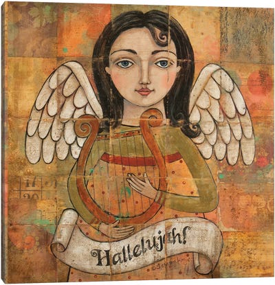 Hallelujah Canvas Art Print - Christmas Angel Art