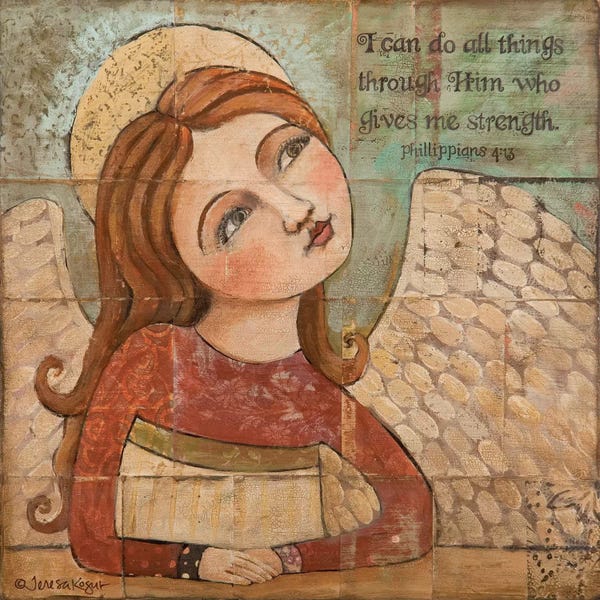 Folk Art: He Gives Me Strength by Teresa Kogut
